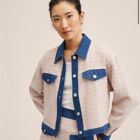 Mango Trim tweed jacket - Picture 1 of 7